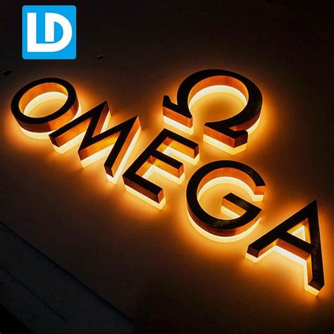 Backlit Letters Acrylic Halo Light Advertising Signboard Omega