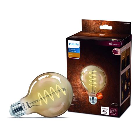 Philips G25 E26 Medium Led Bulb Amber 60 Watt Equivalence 1 Pk Ace Hardware