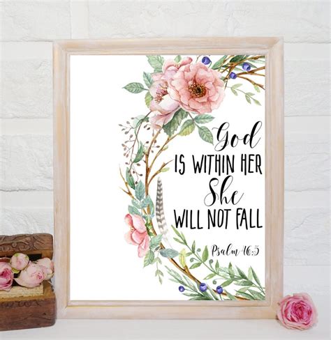 God Is Within Her She Will Not Fall Printable Psalm 465 Etsy