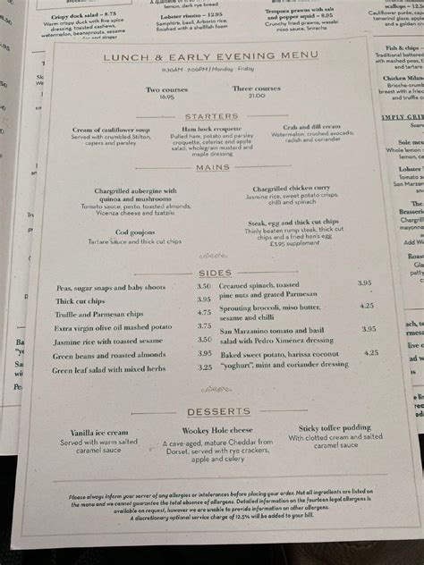 Menu at The Ivy Montpellier Brasserie Cheltenham restaurant, Cheltenham