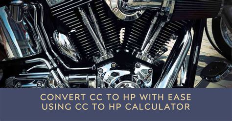 How To Convert Cc To Hp