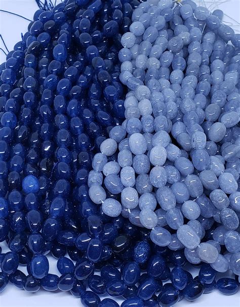 Raw Natural Stone Beads Strand Dyed Faceted Irregular Blue And Etsy