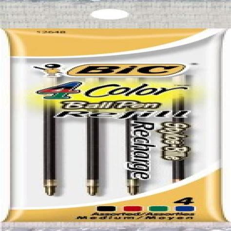 BIC 4-Color Ball Pen Refills, Medium Point (1.0 mm), 48 Refills ...