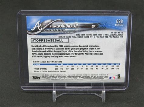 Topps Series Ronald Acuna Jr Bat Down Variation Sp Rc