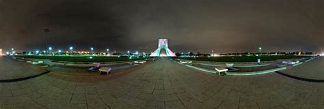 The Azadi Tower at night 360 Panorama | 360Cities