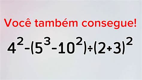 Expressão Numerica Com Potencia - QUESTÃO TRANQUILA DE MATEMÁTICA BÁSICA! Expressão Numérica com Potência ...
