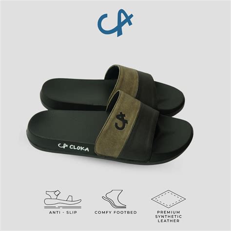 Jual Sandal Pria Slip On Slider Anti Licin Sendal Karet Cowok Musim