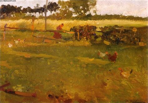 Reproduções De Pinturas Sol En El Campo por Manuel Benedito Vives