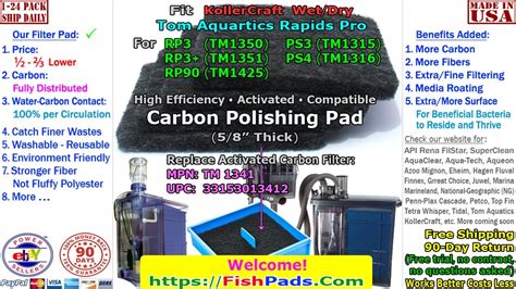 For Kollercraft Tom Rapids Pro Aquatics Wet And Dry Sump Ps Rp Tm1341 Compatible Carbon Filter