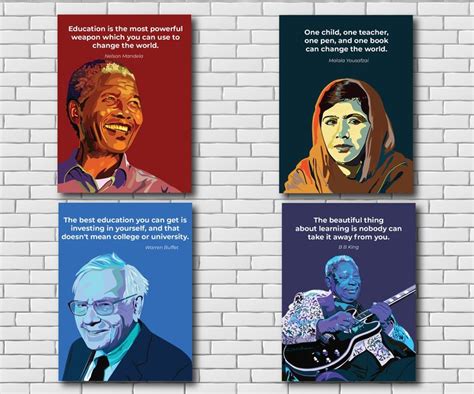 Educational Inspiring Quotes, Famous People Series, Wall Art, Classroom ...