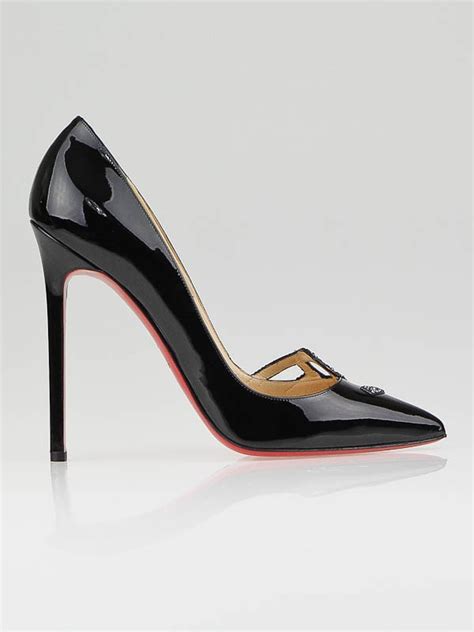 Christian Louboutin Black Patent Leather Sex 120 Pumps Size 9540 Yoogis Closet