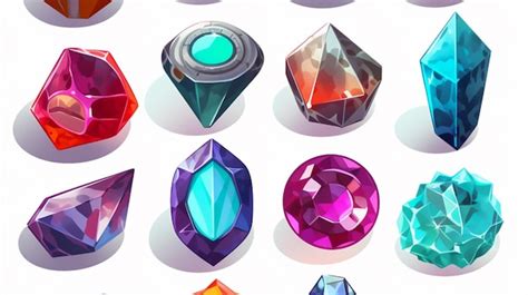 Premium Photo | A collection of different colored gems including gemstones.