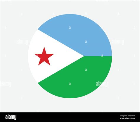 Djibouti Round Country Flag Circular Djiboutian National Flag