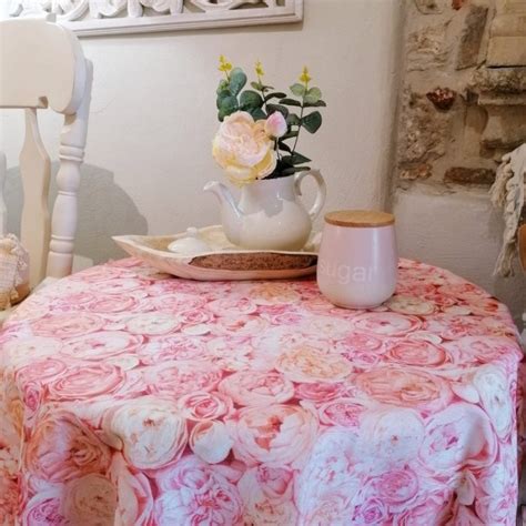 Fata De Masa Rotunda Peonies 140 Cm Chic Ville