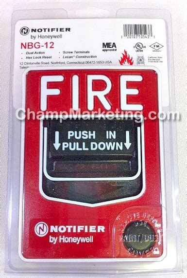 Notifier Nbg Dual Action Lexan Station Red Pig Tail Leads Hex Key