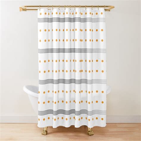 Mudcloth Print Boho Shower Curtain Gray Stripes And Burnt Etsy