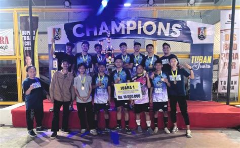 Ini Distribusi Juara Futsal Bupati Tuban Cup Mas Bupati Cetak