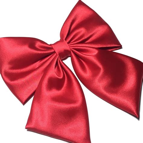 Red Hair Bow Red Satin Hair Bow Satin Big Bow Wedding Pew Etsy