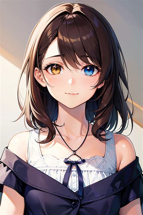 anime girl  blue eyes   black dress seaart ai
