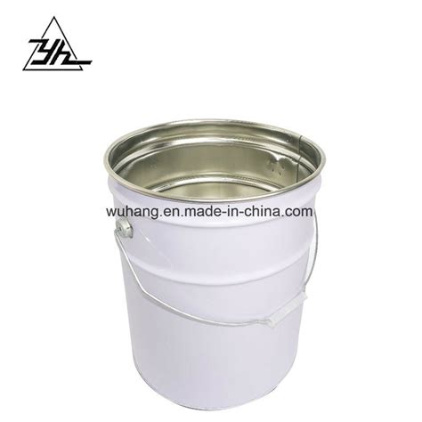 20L White Round Chemical Metal Tin Bucket With Lids China High