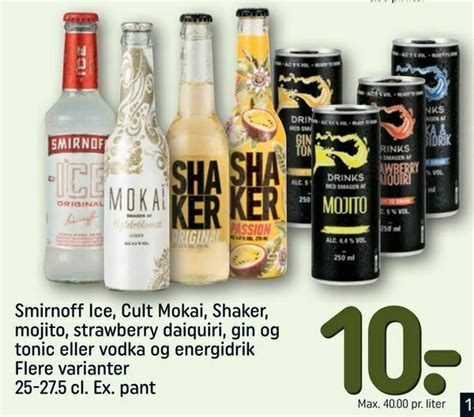 Smirnoff Ice Cult Mokai Shaker Mojito Strawberry Daiquiri Gin Og