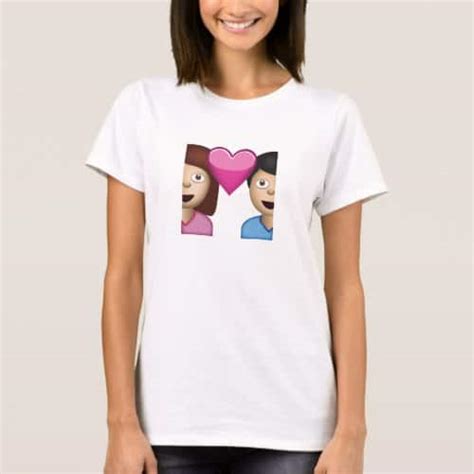 Couple With Heart Emoji T Shirt Emojiprints