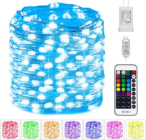 Fairy Lights Plug In 33 FT 100 LED USB Powered 16 Multi Colors