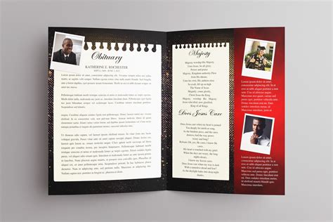 8 Page Gold Luxury Funeral Program Canva Template Gold Memorial