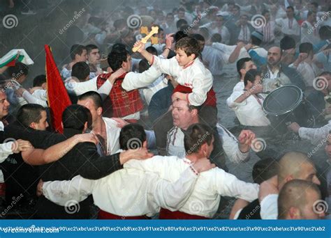 Epiphany Traditions - Jordan. Men Dance In The Icy Waters Of The River Tunja On January 6, 2011 ...