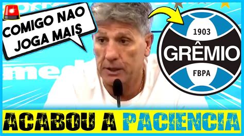 ACABOU PARA ELE renato gaúcho TOMA DECISÃO e MARTELO FOI BATIDO