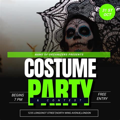 Costume Party Contest Party Flyer Halloween Template Postermywall