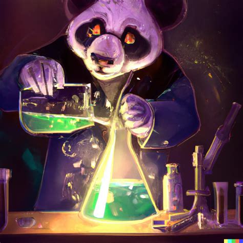 Sudheendra Dalle Panda Mad Scientist Mixing Sparkling Chemicals