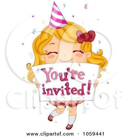 Royalty-Free Vector Clip Art Illustration of a Cute Birthday Girl ...