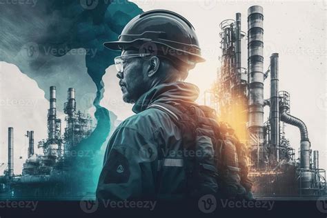 Double Exposure Art Banner Oil Transportation Petrochemical Oil And Gas