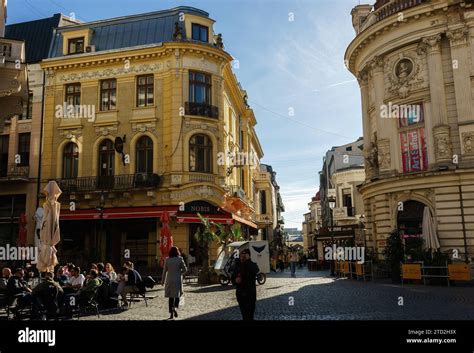 Bucharest, Romania - November 14, 2023: Old-style streets with houses ...