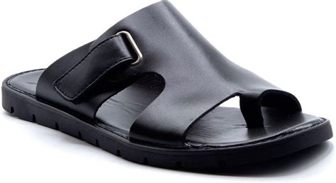 Jazamé Men s 69213 Leather Slip On Peasant Toe Loop Roman Flip Flop