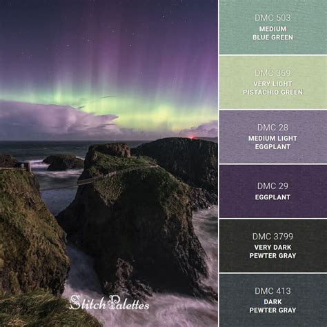 Northern Lights In Purple Color Palettes Silver Color Palette