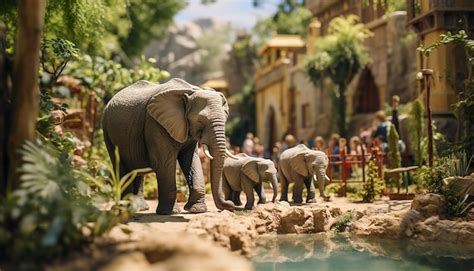 Premium AI Image | Photorealistic diorama zoo animal scene photoshoot