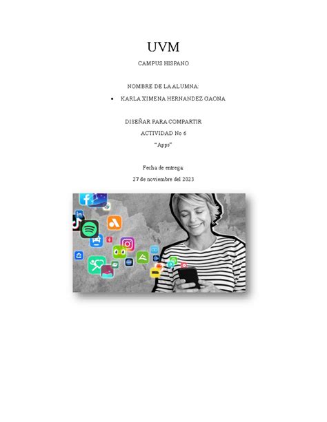 Actividad 6 Apps Diseñar para compartir UVM CAMPUS HISPANO NOMBRE