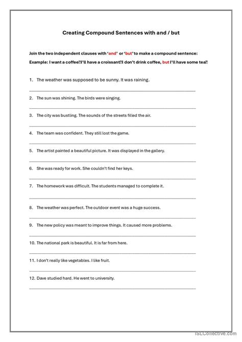 Creating Compound Sentences With And English ESL Worksheets Pdf Doc