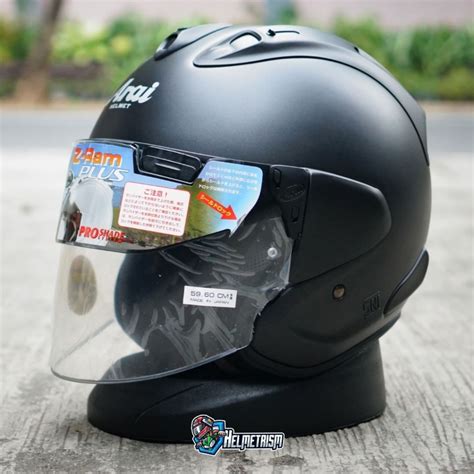 Jual Helm Vz Ram Plus Arai Half Face Flat Black Shopee Indonesia