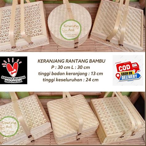 Jual Super Puas Keranjang Rantang Hampers Anyaman Bambu Kotak Hantaran