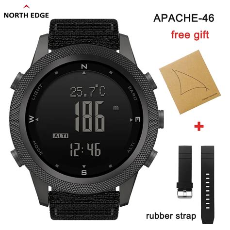 NORTH EDGE APACHE 46 Men Digital Watch Outdoor Sports Running Swimming