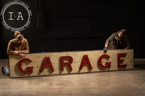 Massive Antique Garage Sign – Industrial Artifacts