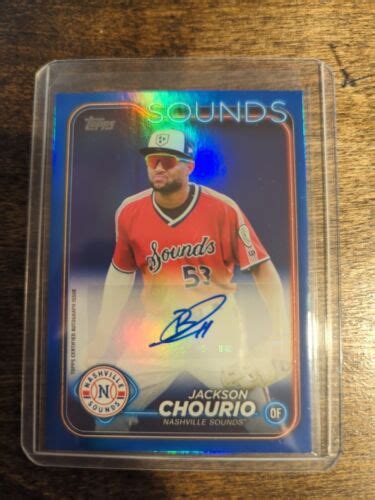 JACKSON CHOURIO 2024 TOPPS PRO DEBUT BLUE FOIL PARALLEL AUTO D 150