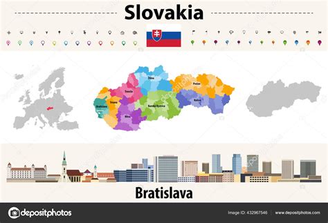 Regiones De Eslovaquia Mapa De Las Divisiones Administrativas