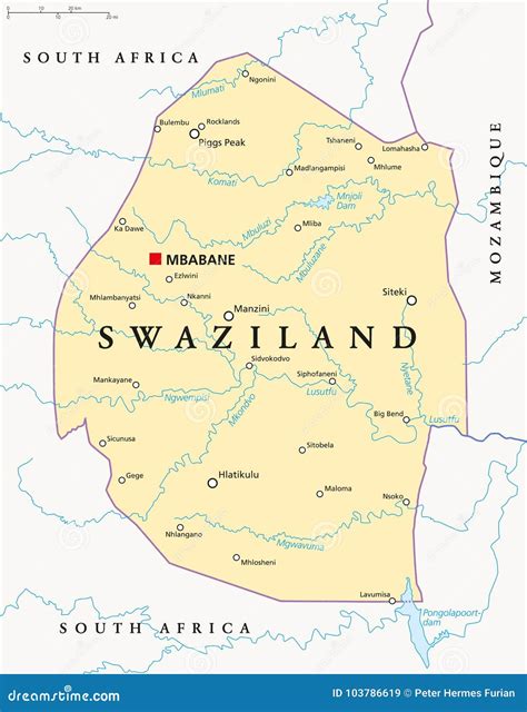 Swaziland Political Map