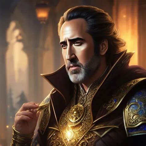 DnD Character Art Of Nicholas Cage As A Fantasy Nob