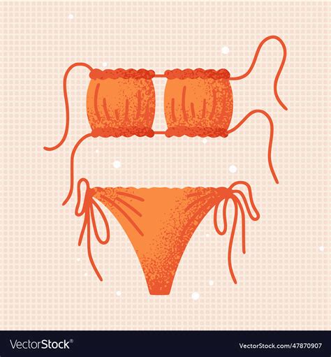 Bikini Swimsuit Separate Swimwear With Orange Vector Image