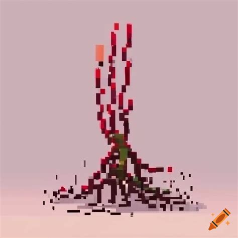 Detailed Pixel Art Of A Red Fantasy Shrub On Craiyon